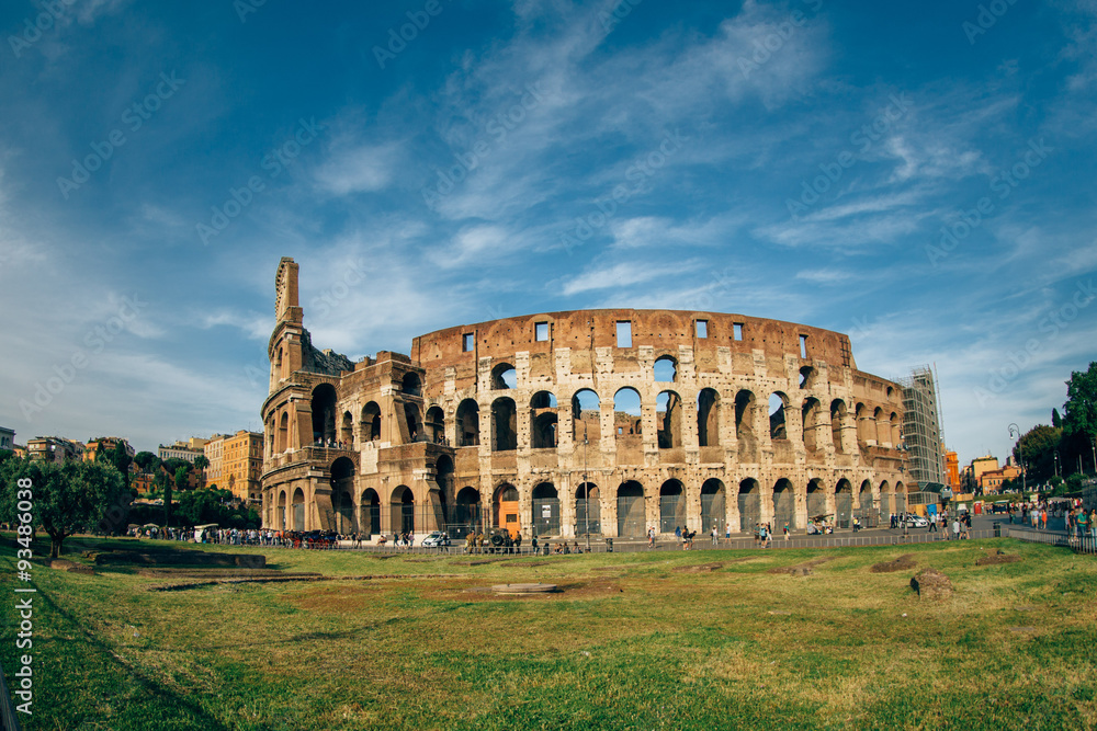 Colosseum in a summer day in Rome, Italy