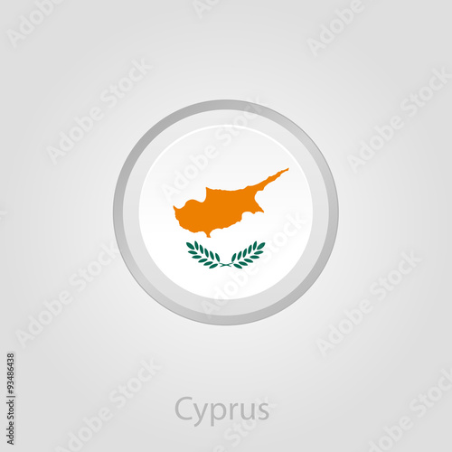 Cyprus flag button, vector illustration