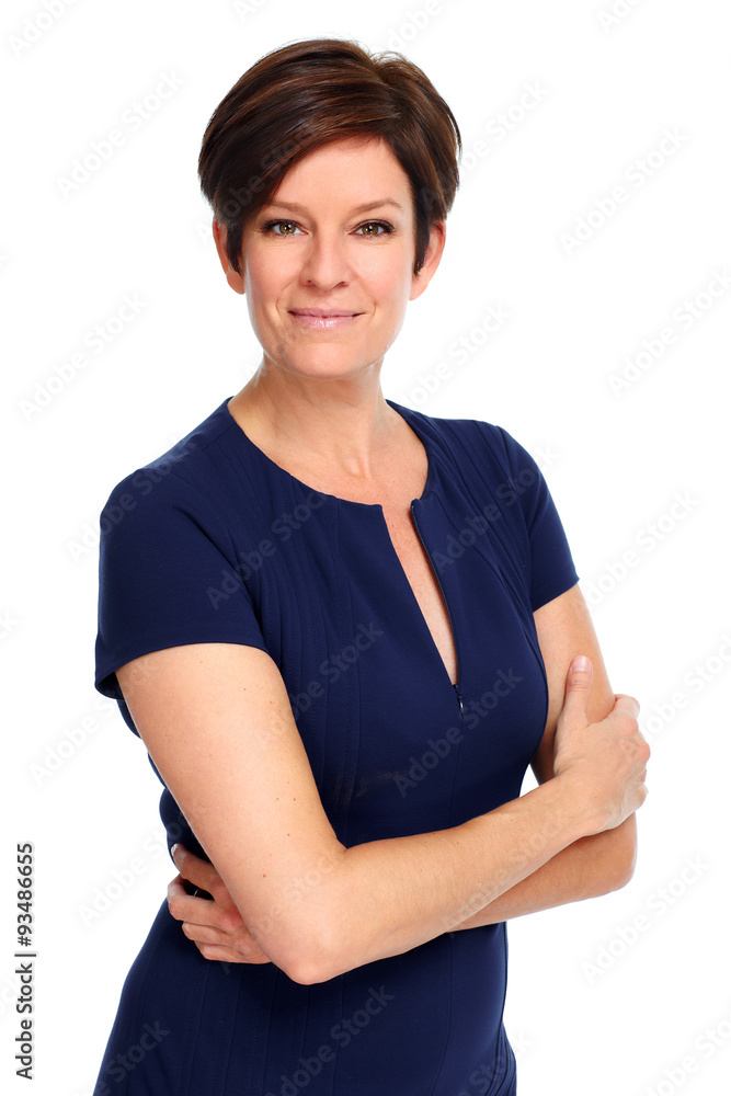 Mature business woman with short hairstyle.