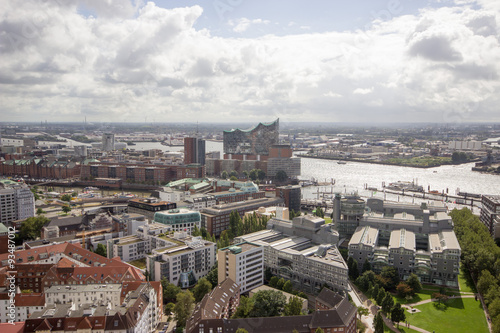 Panoramablick vom Kirchturm St. Michaelis in Hamburg