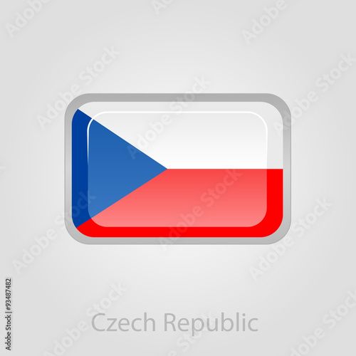 Free Download Czech Republic flag button, vector illustration - GFXLoad