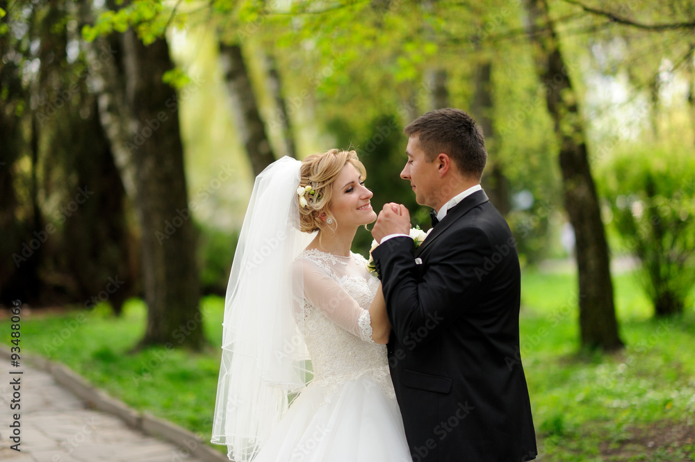 Happy bride and groom on their wedding Happy bride and groom on their wedding