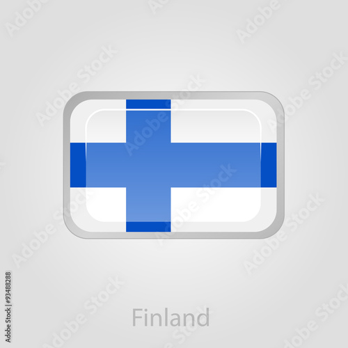 Finland flag button, vector illustration