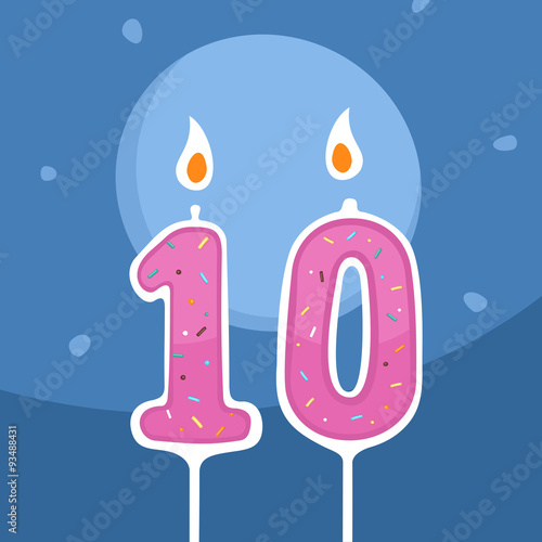Vector Candle Ten Years