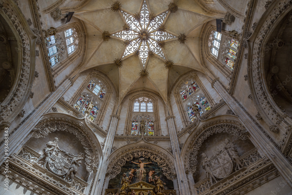 Ceiling of a chapel in Burgos Cathedral a world heritage site on the Camino de Santiago