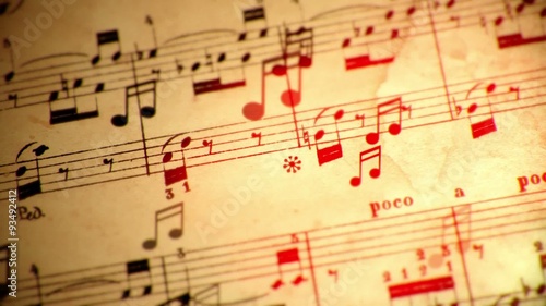 Music notes flowing loop