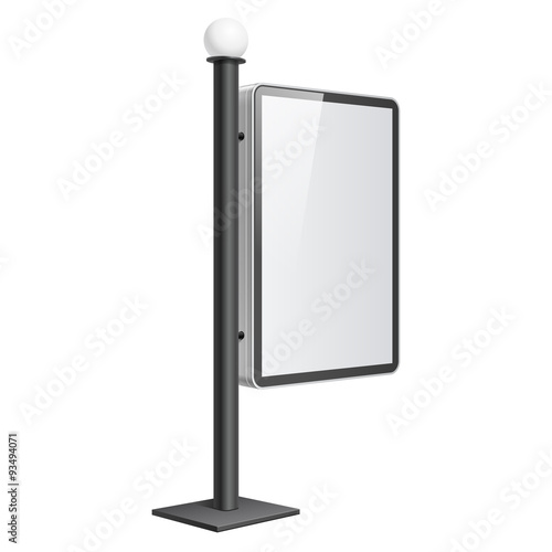 Realistic light box template on white background