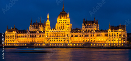 Parliament Building at twilight, Budapest, Hungary, Europe