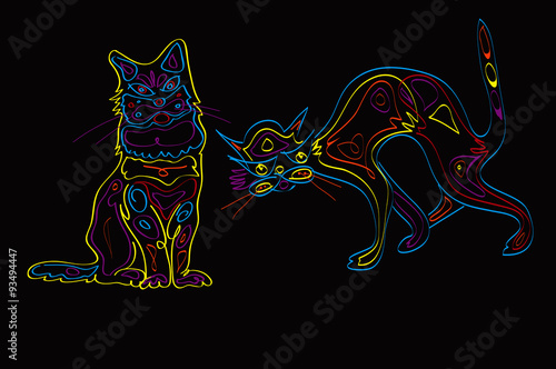 Couple Of Neon Cats