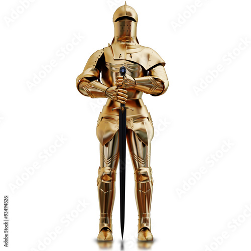 Illustration of a golden armor. Isolated