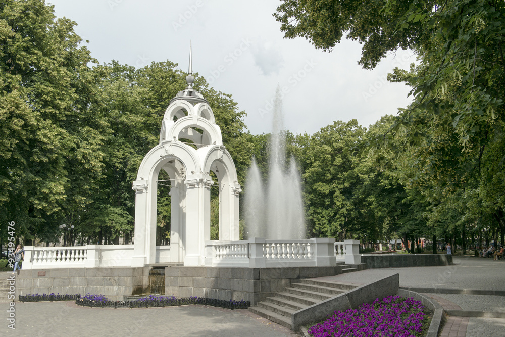 Fototapeta premium Зеркальная Струя в сквере Победы