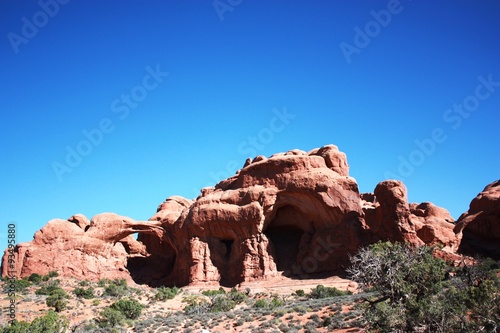 Arches National Park - The great rock of the Double Arch in Moab, Utah 