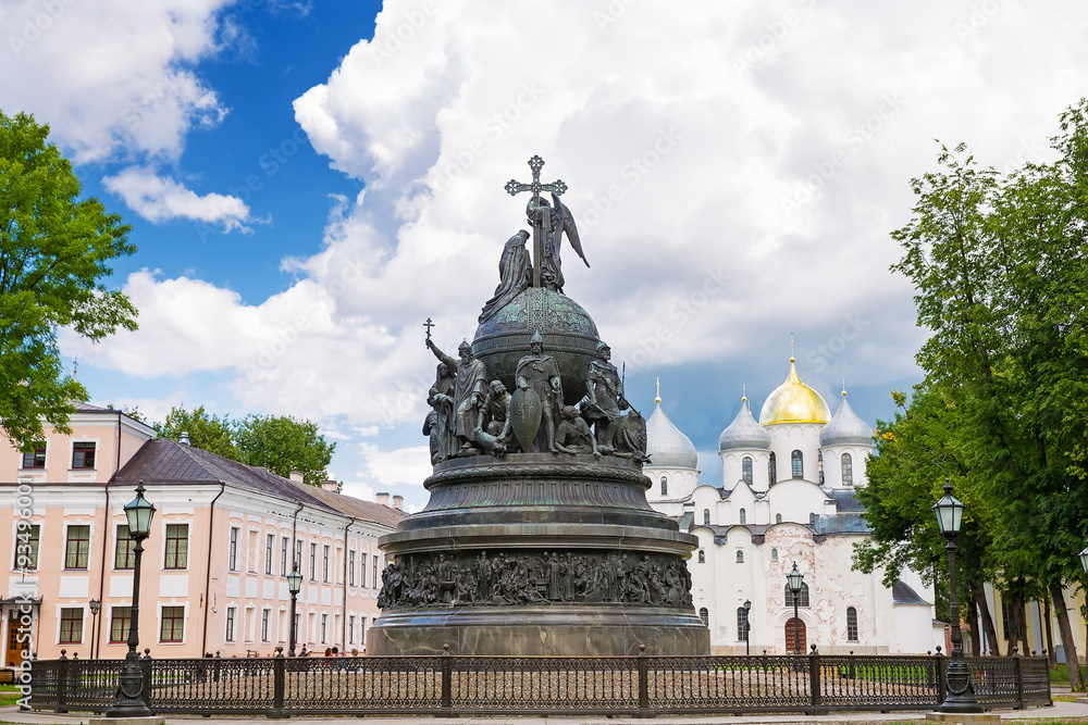 Bronze monument for Millennium of Russia in the Novgorod Kremlin