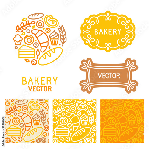 Vector set of logo design elements with icons