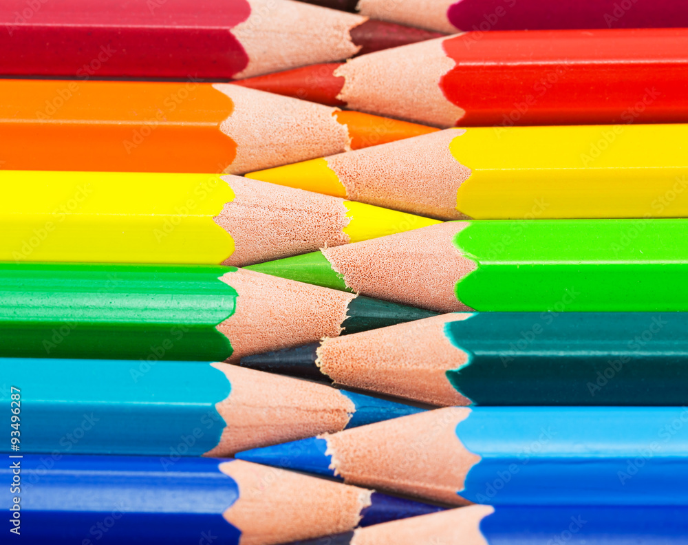 colorful rainbow background with pencils