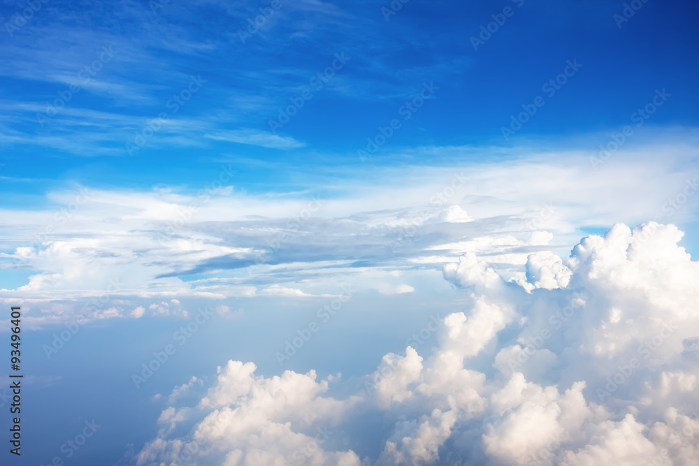 Blue sky with clouds, as background