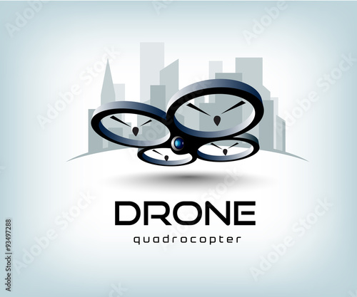 drone quadrocopter logo template