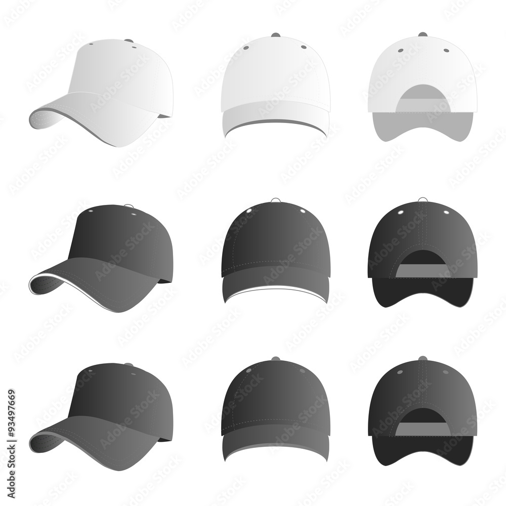 Grey cap vector set Grey cap vector set