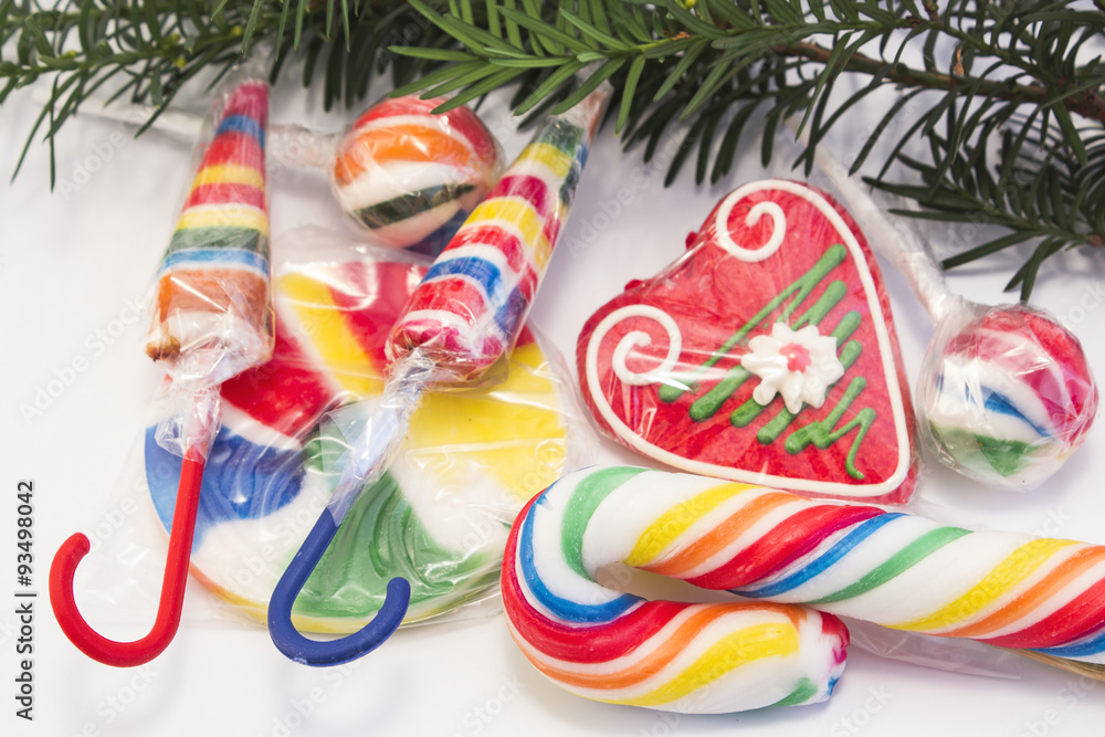 Vintage lollipops under the Christmas tree