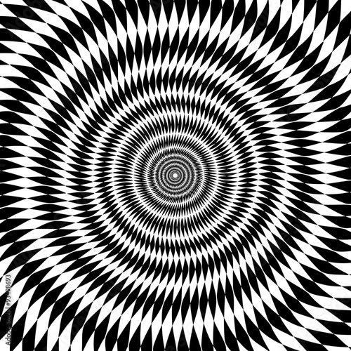 Vector optical illusion black and white background  