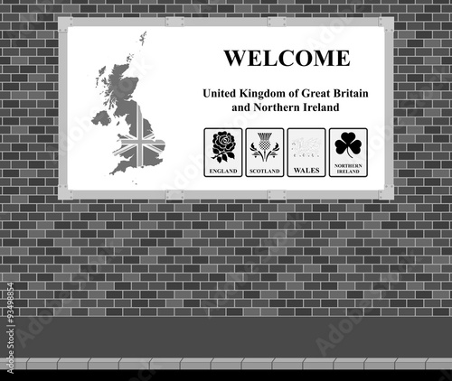 Welcome UK advertising board