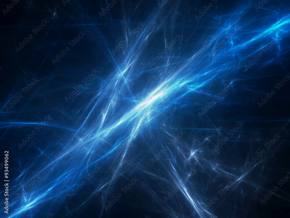 Naklejka premium Blue glowing force fields in space