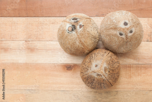 Coconut on wood