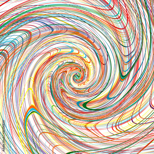 Abstract rainbow curved stripes color line spiral background