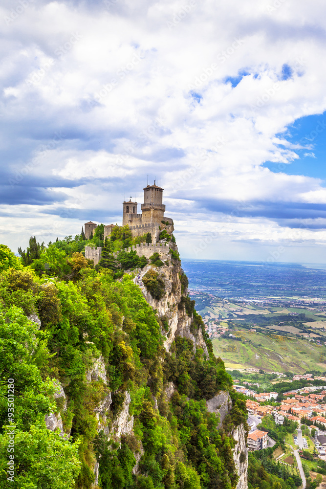 impressive castles of San Marino - view with Rocca della Guaita