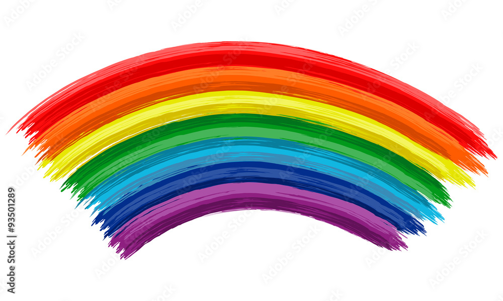 Obraz premium Sztuka tęcza kolor obrysu pędzla rysować tło