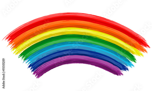 Art rainbow color brush stroke paint draw background
