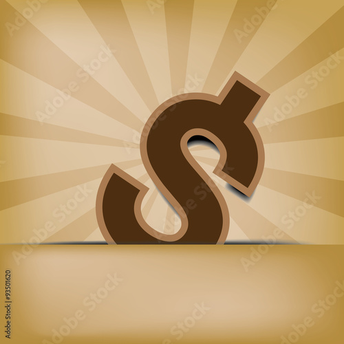 dollar on old background vector