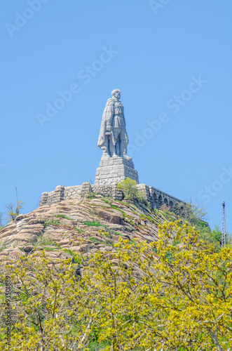 statue of soviet soldier situated on the top of bunarjik hill in bulgarian city plovdiv is called alyosha. photo
