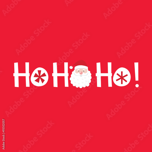 Cute Greeting Card with Ho ho ho and Santa design vector illustration. EPS 10 & HI-RES JPG Included