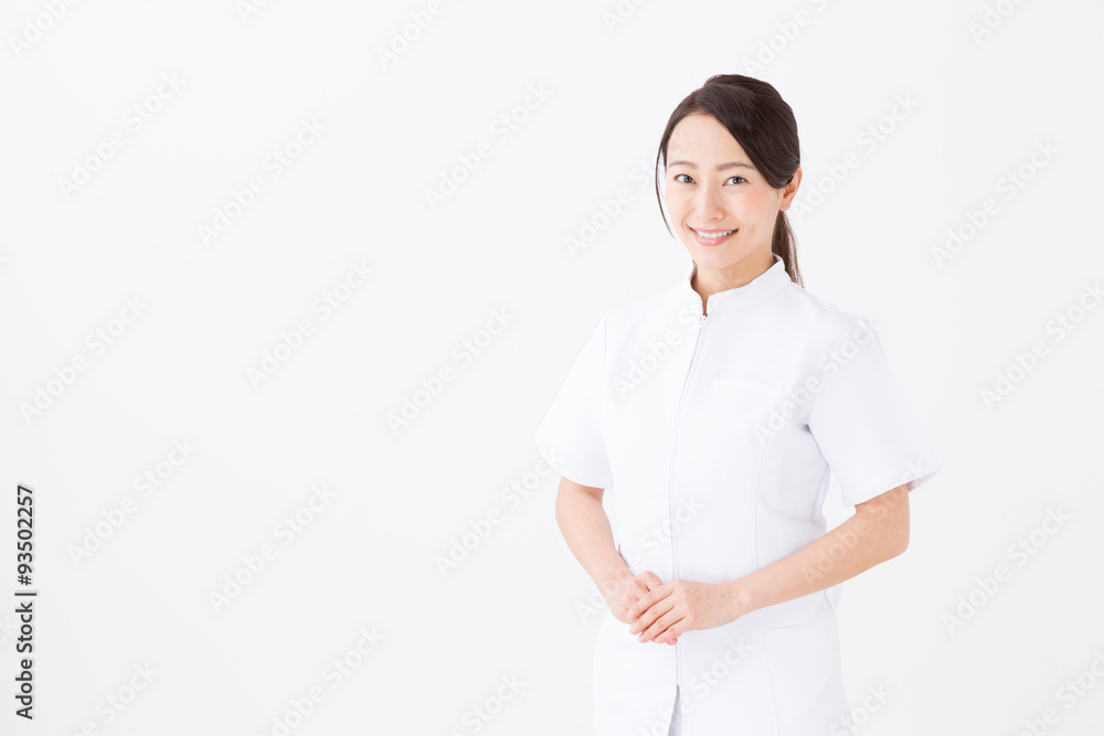 portrait of asian nurse on white background portrait of asian nurse on white background