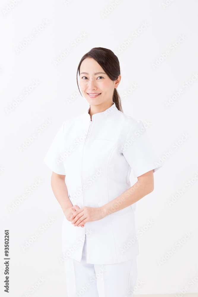 portrait of asian nurse on white background portrait of asian nurse on white background