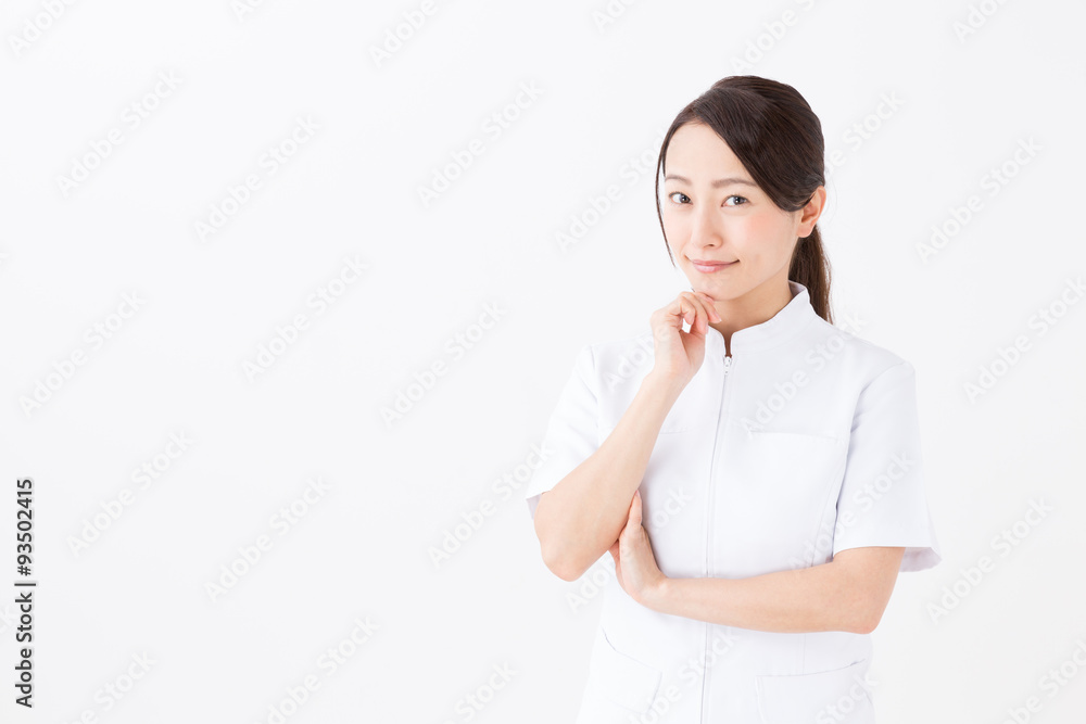 portrait of asian nurse on white background portrait of asian nurse on white background