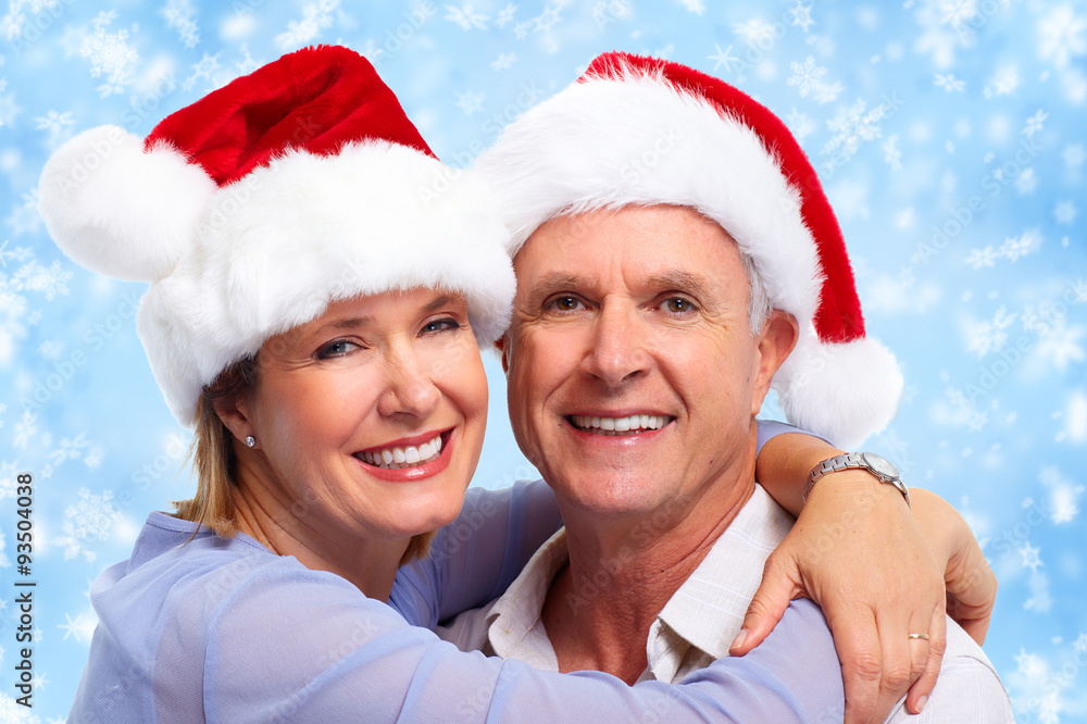 Senior santa couple. Senior santa couple.
