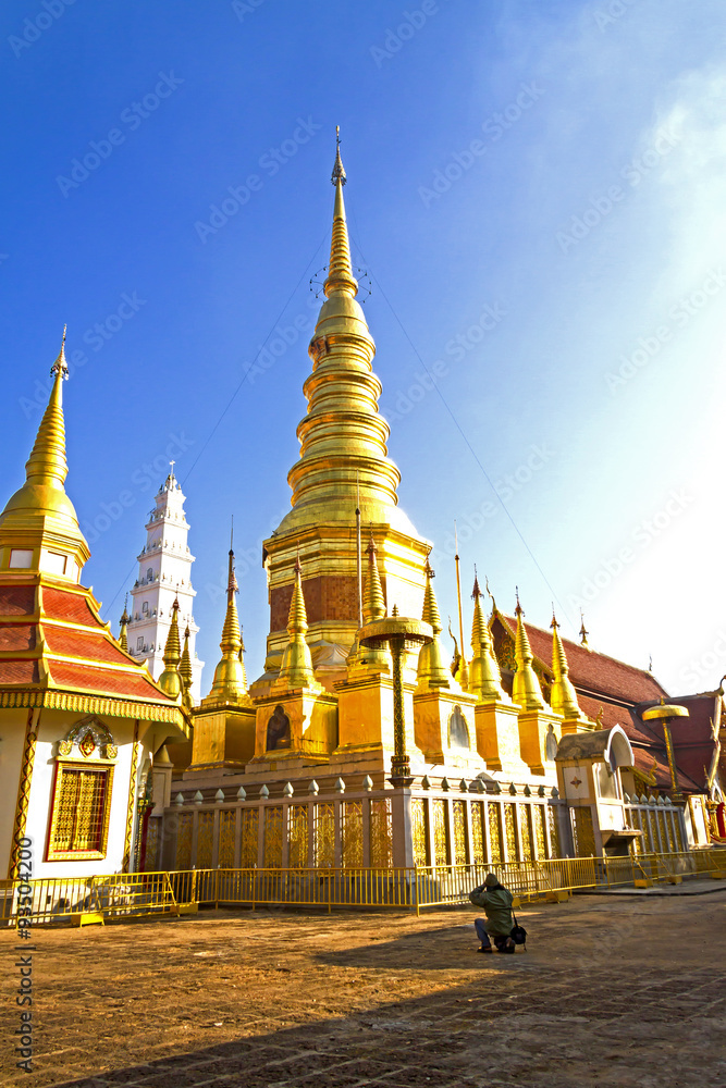 Fototapeta premium Architecture gold and traveler