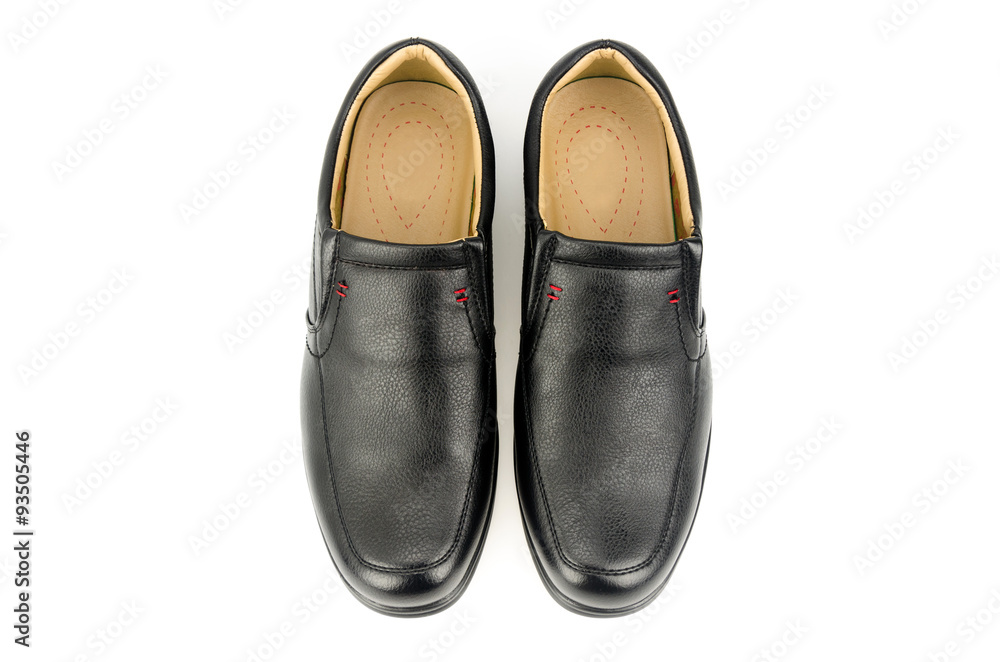 black leather shoe