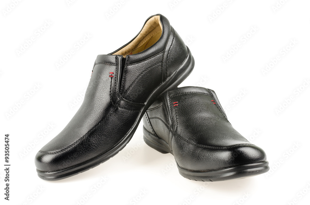 black leather shoe