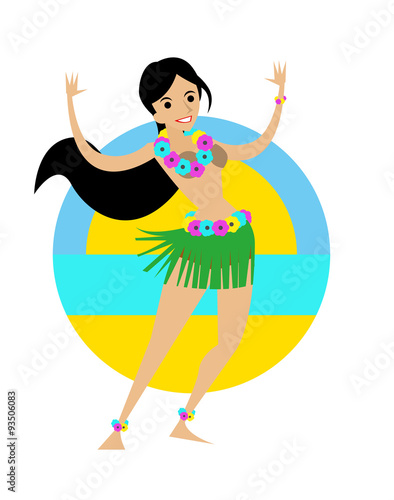 mujer hawaiana bailando