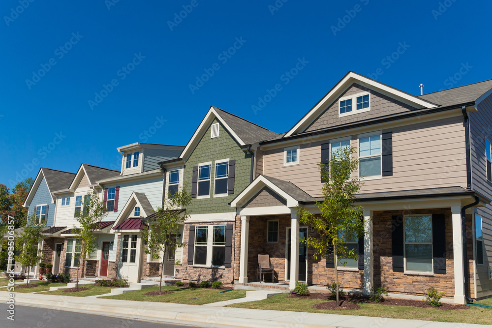 Row of new town homes Row of new town homes