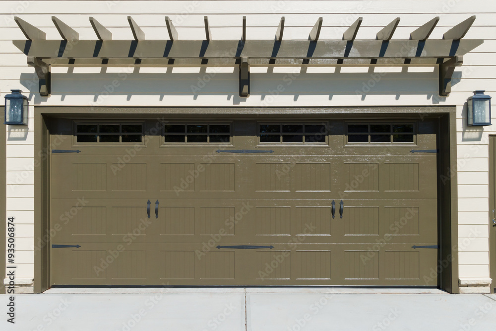 Naklejka premium Residential house car garage doors