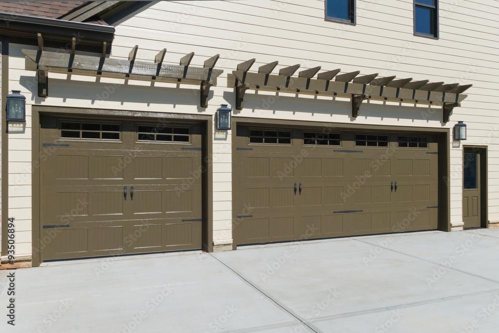 Naklejka premium Residential house car garage doors