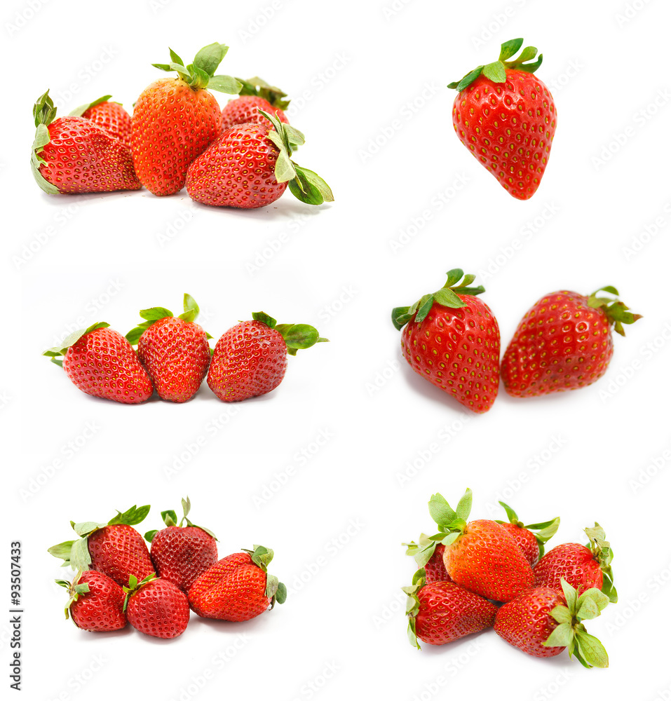 strawberries collection isolated on white background strawberries collection isolated on white background