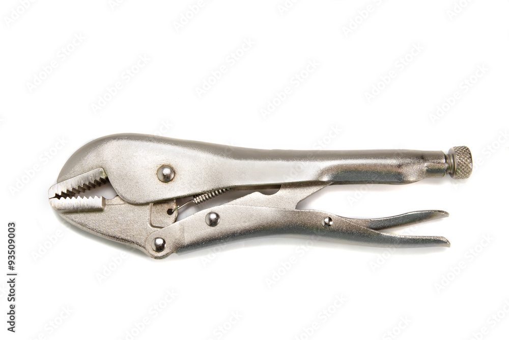 Locking pliers isolated on a white background Locking pliers isolated on a white background