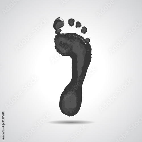 Detailed vector icon of foot print
