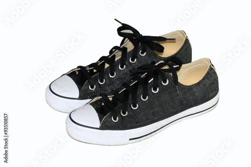 black canvas shoes with white background