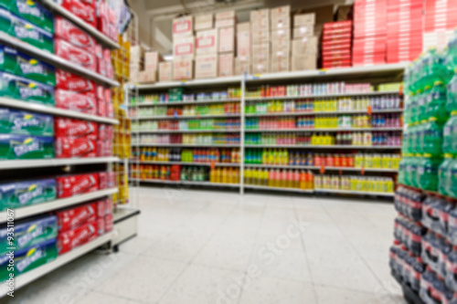 Wallpaper Mural supermarket aisle,  fuzzy background。 Torontodigital.ca